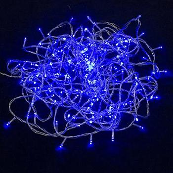 Электрогирлянда Нить 14 м/180 ламп LED синий 8 режимов; 384-040