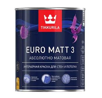 Краска В/Д для стен и потолков Euro Matt 3 глубокоматовая С 2,7 л; TIKKURILA
