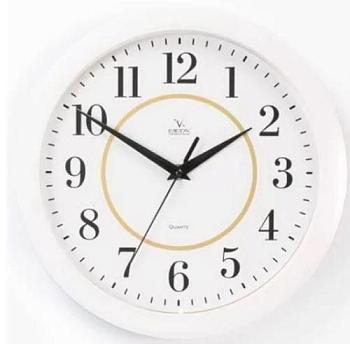 Часы настенные пластик круг d 285 мм Классика рама белый/фон белый; П1-7/7-234