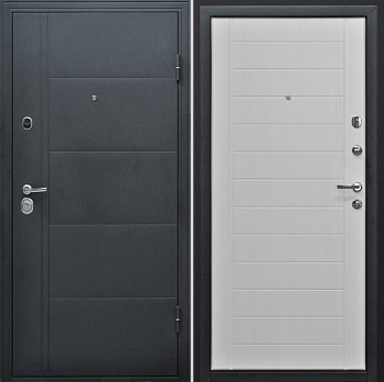 Дверь металлическая Эверест 860х2050мм R 1,2мм серый графит-беленый дуб; Форпост