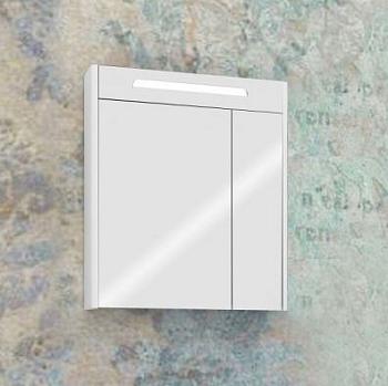 Зеркало-шкаф для ванной комнаты Сильва 60 дуб полярный, МДФ, ЛДСП 78х60х14 см с подсветкой; Aquaton