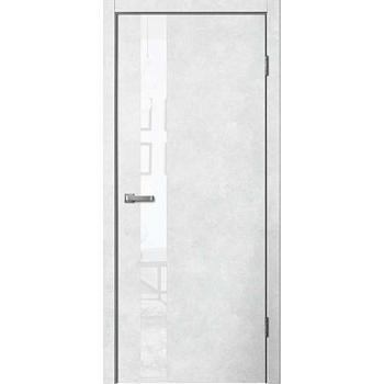 Полотно дверное 2005 эко-шпон бетон светлый белое стекло 700мм защелка магнитная+скрытая петля 2шт