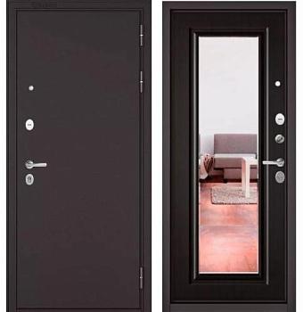 Дверь металлическая Мастино TRUST MASS 140 960 R Шоколад букле/Венге/зеркало; Бульдорс