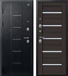 Дверь металлическая V05 960х2050мм L 1,0мм черный муар/лиственница темная