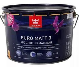 Краска В/Д для стен и потолков Euro Matt 3 глубокоматовая С 0,9 л; TIKKURILA