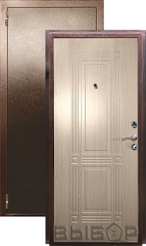 Дверь металлическая Выбор Лидер 960х2050мм R 1,2 мм антик медь/беленый дуб