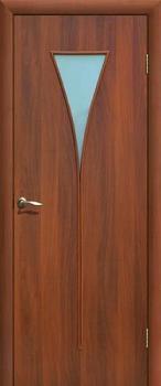 Полотно дверное Fly Doors Рюмка итальянский орех ПО 900мм стекло матовое; Сибирь Профиль