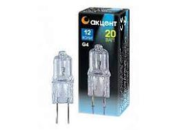 Лампа галогенная капсульная JC 20Вт 12В G4 прозрачная; АКЦЕНТ