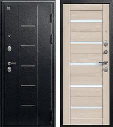 Дверь металлическая V05 960х2050мм R 1,0мм черный муар/лиственница светлая