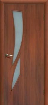 Полотно дверное Fly Doors Стрелиция итальянский орех ПОФ 700мм стекло с фьюзингом; Сибирь Профиль