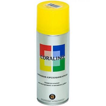 Краска аэрозольная CORALINO 520мл цинково-жёлтый RAL1018 200г; C11018