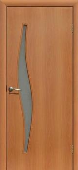 Полотно дверное Fly Doors Волна миланский орех ПО 900мм стекло матовое; Сибирь Профиль