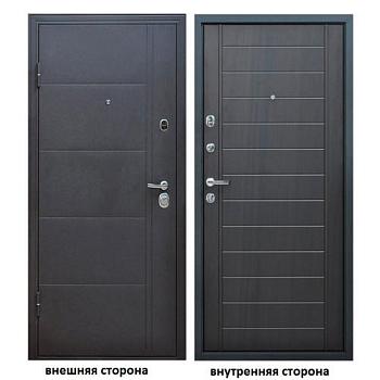 Дверь металлическая Форпост Квадро 860х2050мм L серый графит/венге