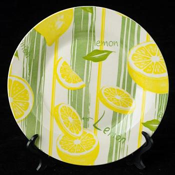 Тарелка обеденная Лимоны, 20 см, артикул 523465, СОЦ