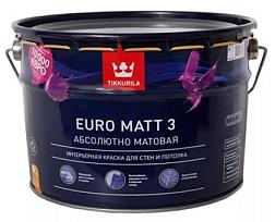 Краска В/Д для стен и потолков Euro Matt 3 глубокоматовая С 9 л; TIKKURILA