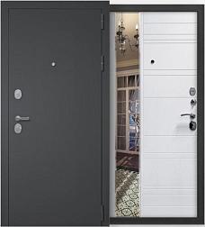 Дверь металлическая Бункер Кристел 860х2050мм R 1,2 мм черный муар/зеркало Техно