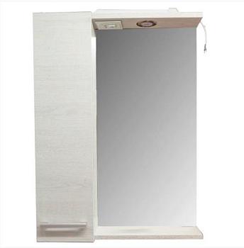 Зеркало-шкаф для ванной комнаты Ронда 55 дуб сомерест ЛДСП 72х60х15 см с подсветкой; Aquaton