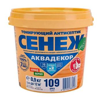 Антисептик Сенеж Аквадекор с воском 109 (орех) 0,9 кг
