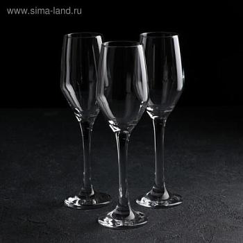 Набор бокалов для шампанского 3 шт 230 мл Элла; С-Л, 4674322