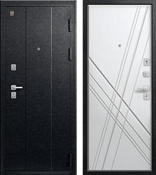 Дверь металлическая С-106 860х2050мм R 1,4мм черный муар/софт белый