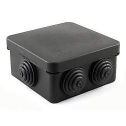 Коробка распределительная 80х80х40 мм для о/п безгалогенная HF черная; Промрукав, 40-0210-9005