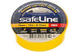 Изолента ПВХ 15 мм 10 м желтый; Safeline