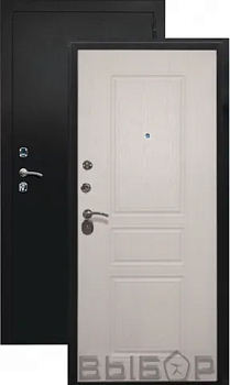 Дверь металлическая Выбор Классика 860х2050мм L 1,2 мм черный бархат/ясень белый