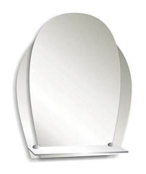 Зеркало для ванной комнаты овально-фигурное настенное 445х580 мм с полкой Дельфин