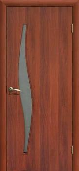 Полотно дверное Fly Doors Волна итальянский орех ПО 700мм стекло матовое; Сибирь Профиль