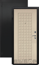 Дверь металлическая Выбор Дельта 960х2050мм R 1,2 мм черный бархат/беленый дуб