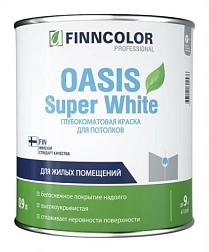 Краска В/Д для потолков Oasis Super White матовая 0,9 л; FINNCOLOR