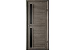 Полотно дверное Фрегат эко-шпон Кельн серый кедр 700мм стекло черное