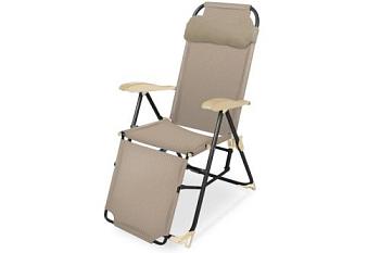 Кресло-шезлонг складное с подножкой 820x590x1160мм нагрузка до 100кг песочный; Nika, К3/ПС/КЗ/З