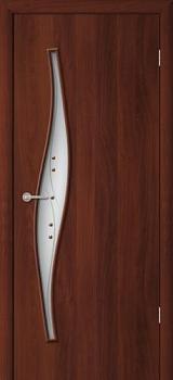 Полотно дверное Fly Doors Волна итальянский орех ПО 900мм стекло матовое; Сибирь Профиль