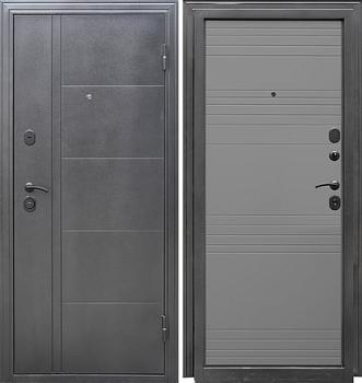 Дверь металлическая Эверест Олимп 860х2050мм R 1,2мм серебристый антик/софт серый; Форпост