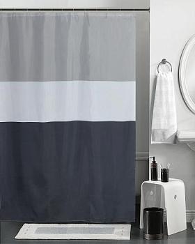 Штора для ванной комнаты Aurora Grey 180х180 см с кольцами полиэстер серый; Studiotex, CTT181802GR