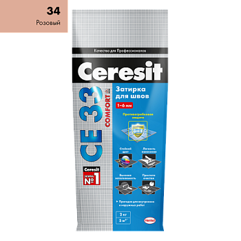 Затирка CE 33 S розовый 2кг; Ceresit (Церезит)