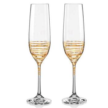 Набор бокалов для шампанского Виола 190 мл/2шт; Bohemia Crystalex, М8441, 40729/M8441/190/2