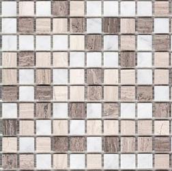 Мозаика каменная ELEGANT бело-серый микс 30,5х30,5см (чип 15х15х4мм)