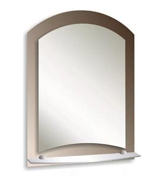 Зеркало для ванной комнаты прямоугольно-овальное настенное 495х675 мм с полкой Арго