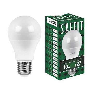 Лампа светодиодная SBA6010 10Вт 4000K 230В E27 A60; SAFFIT, 55005
