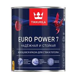 Краска В/Д для стен и потолков Euro Power 7 матовая А 0,9 л; TIKKURILA