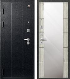 Дверь металлическая С-104 960х2050мм L 1,0мм черный муар-дуб полярный,зеркало