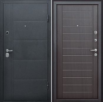 Дверь металлическая Эверест 960х2050мм L 1,2мм серый графит-венге; Форпост