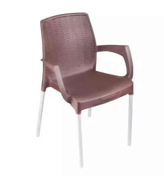 Кресло пластик Прованс коричневое макс нагрузка 106 кг; М6365