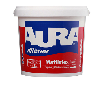 Краска в/д для стен и потолков моющаяся AURA MATTLATEX TR 2,7л; Эскаро