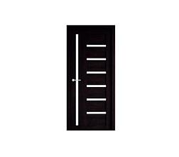 Полотно дверное Фрегат эко-шпон Мадрид темный кипарис 800мм стекло белое